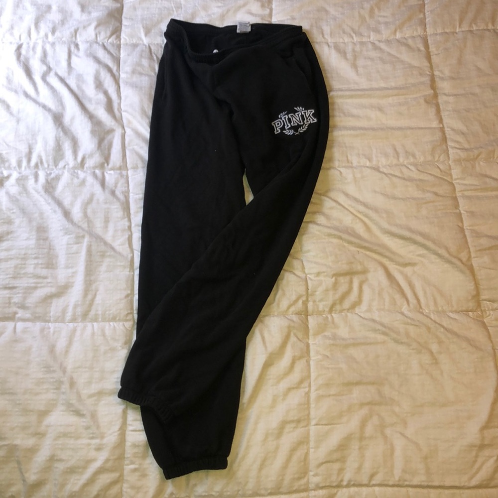 PINK sweatpants black